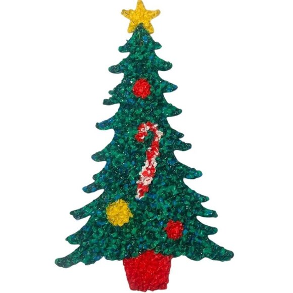 Retro 1970s Popcorn Plastic Christmas Tree Decoration New Condition - Picture 1 of 4